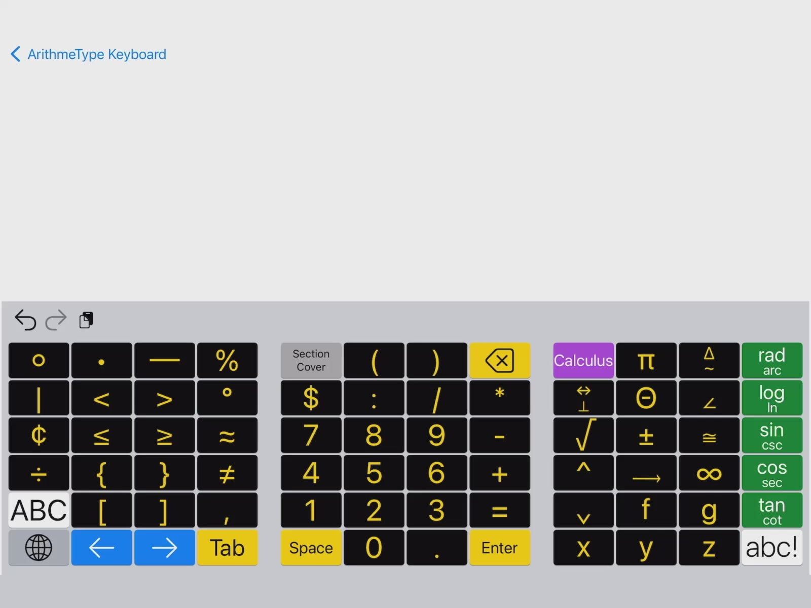 ArithmeType Math Keyboard App for iOS