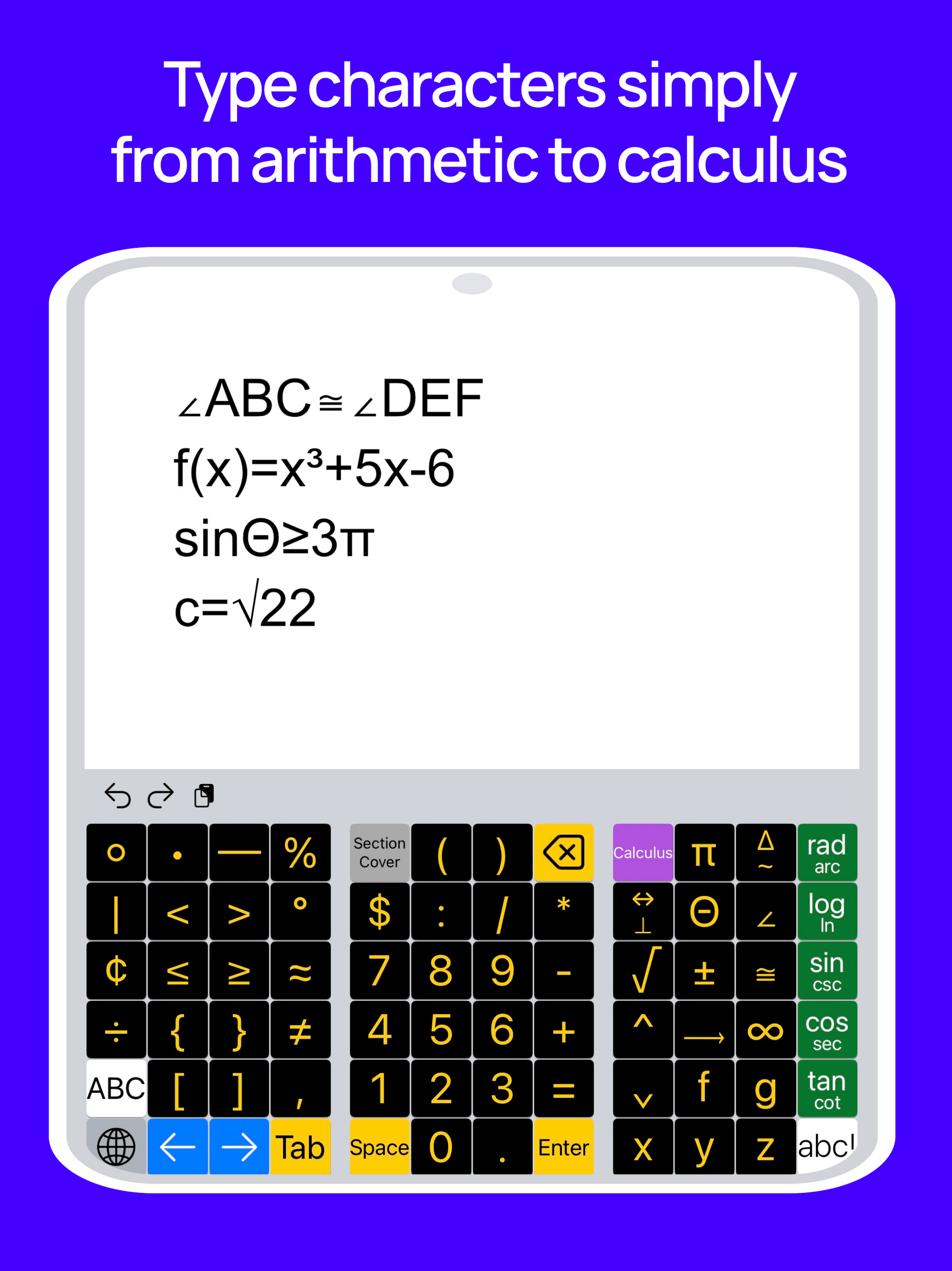 ArithmeType Math Keyboard App for iOS